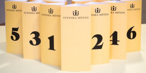 Bordskyltar till Svenska möten