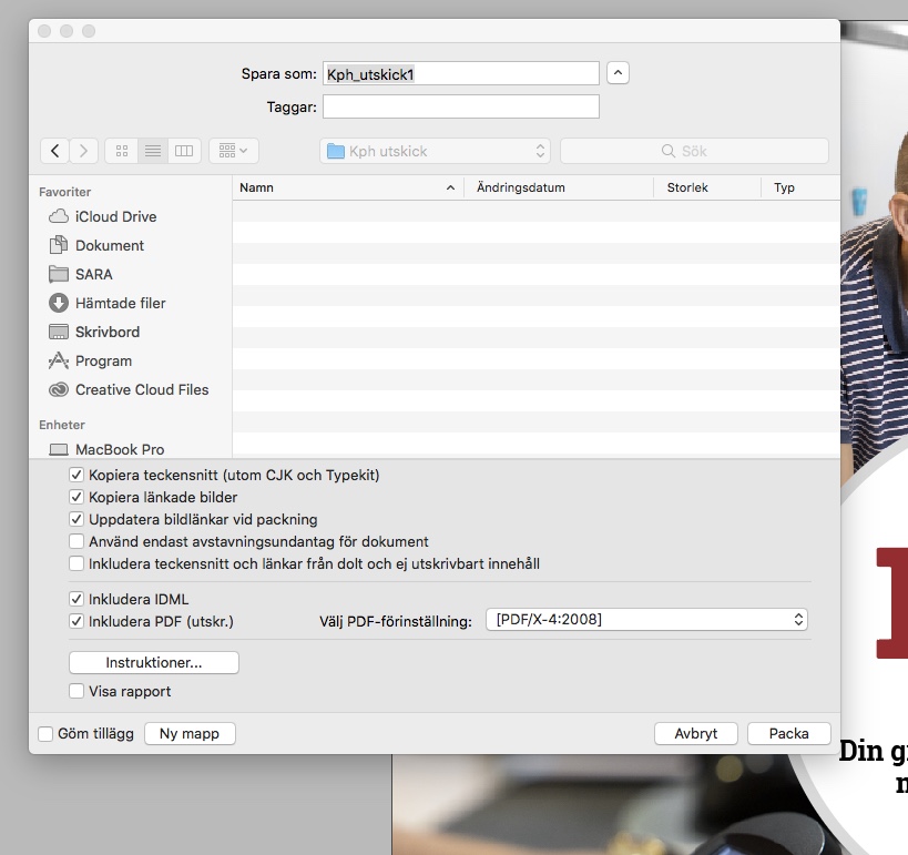 Packa InDesign filer – bild 2