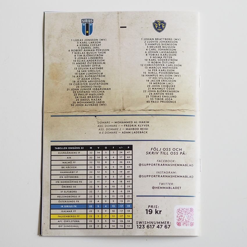 Matchprogram till Sirius – bild 2