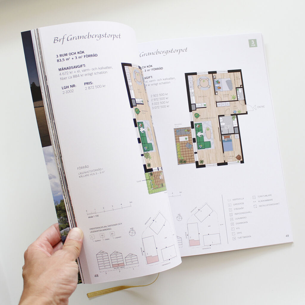 Broschyr med guldfoliering, märkesband och tygkasse – bild 4
