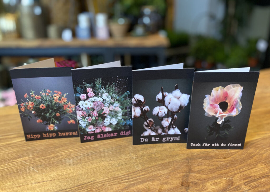 Kort med buskap till Blomsterlunden
